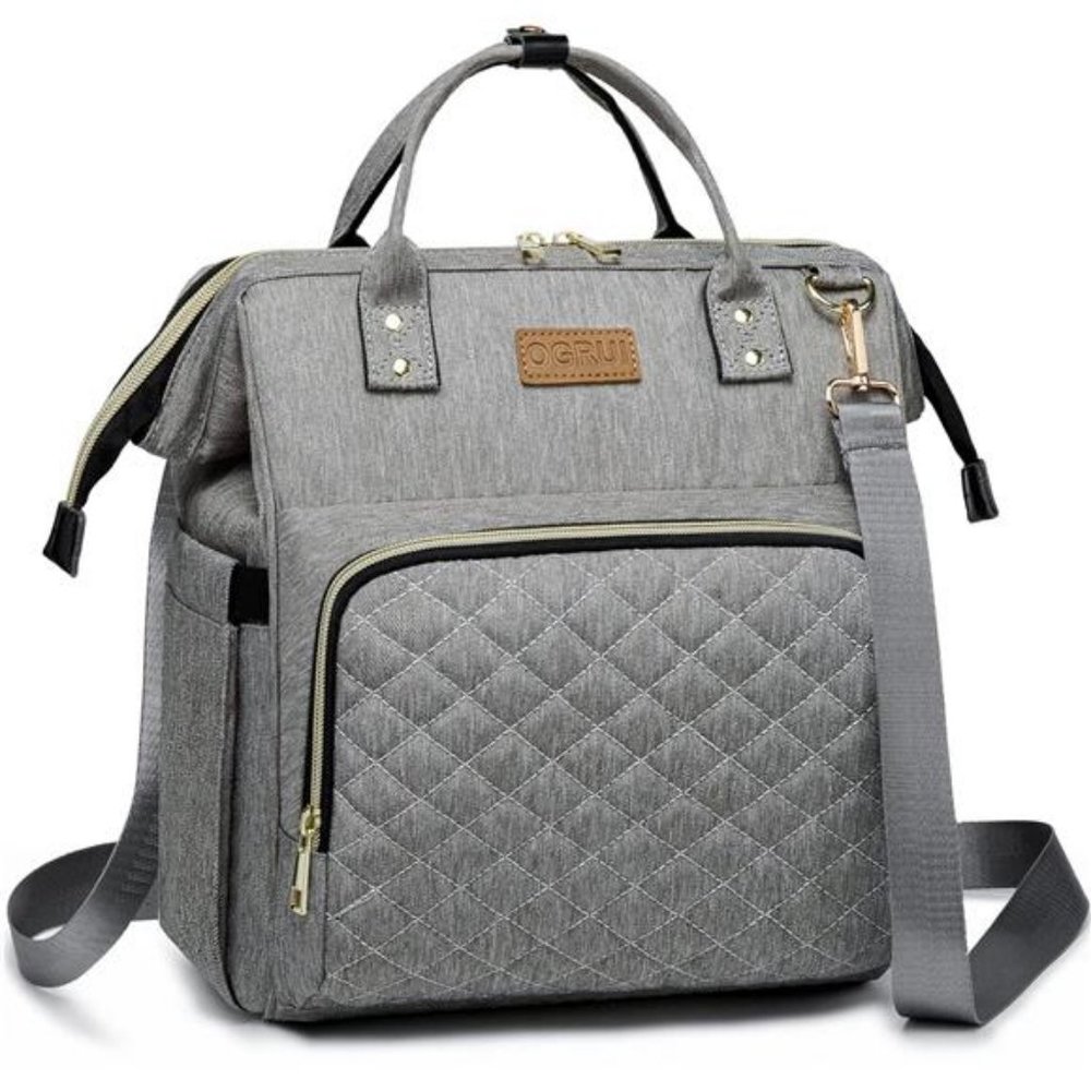 Lunch Bags for Women Men, Insulated Thermal Lunch Box Tote Cooler Bag(GREY)